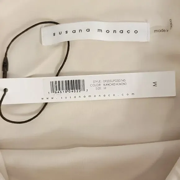 Susana Monaco Sleeveless Shift Dress in Blanched Almond Ruffle Classic - Picture 7 of 9